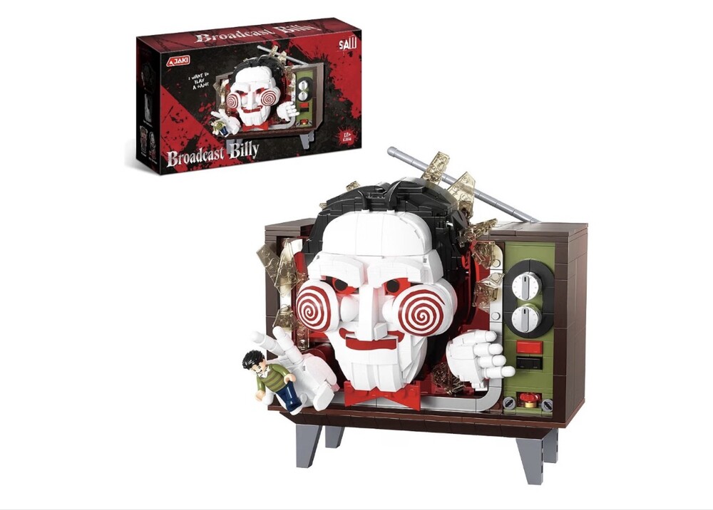 JAKI Broadcast Billy Horror Movie Building Blocks Set Saw Puppet
